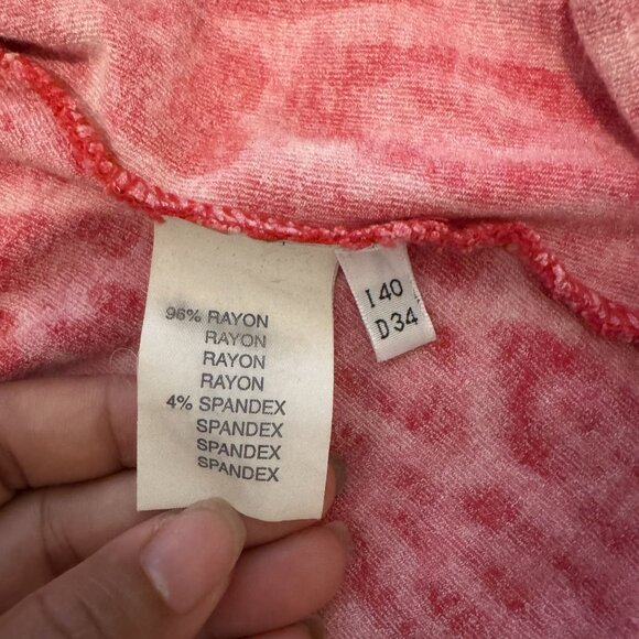 Blumarine Leopard Print Embellished Red Sleeveless Rib Hem Stretchy  Top Size 4 - Picture 8 of 9